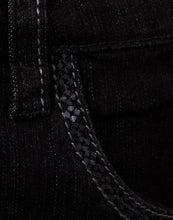 Load image into Gallery viewer, Ladies Ms Mode Black Denim Crinkle Effect Straight Leg Plus Size Jeans