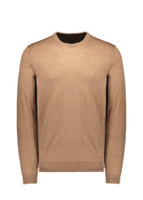 Load image into Gallery viewer, Mens Brown Knitted Ribbed Crew Neck Jumper