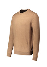 Load image into Gallery viewer, Mens Brown Knitted Ribbed Crew Neck Jumper