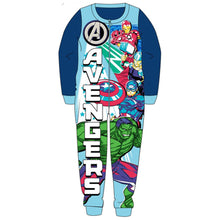 Load image into Gallery viewer, Boys Avengers Blue Multi Soft Micro Fleece All In One Pyjamas