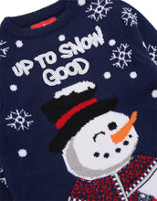 Load image into Gallery viewer, Boys Threadbare Navy "Up To Snow Good" Christmas Jumpers