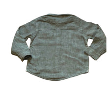 Load image into Gallery viewer, Boys Toddlers Khaki Cotton Stand Collar Button Long Sleeve Shirts