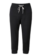 Load image into Gallery viewer, Ladies Black 3/4 Bottoms Elasticated Waist Tie Joggers