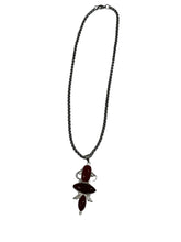 Load image into Gallery viewer, Ladies Red Onyx 925 Silver Plated Handmade 3Tier Pendant Chain Necklace