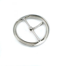 Load image into Gallery viewer, Silver 4 Pieces 64mm Round Single Prong Buckle Pin Centre Bar Buckles for Belts