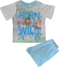 Load image into Gallery viewer, Boys Official Peter Rabbit Blue Shorts Summer Pyjamas Set