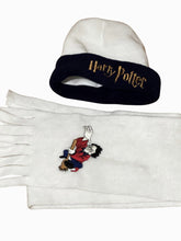 Load image into Gallery viewer, Boys Girls Harry Potter Navy & Cream Soft Fleece Warm Autum Winter Cap & Scarf