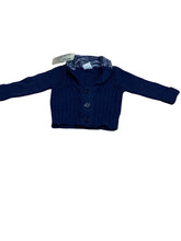 Load image into Gallery viewer, Baby Boys Navy Stripe Open Collar Buttons Thick Cable Knit Longsleeve Cardigans