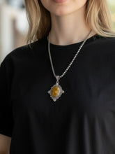 Load image into Gallery viewer, Ladies 925 Silver Plated Ethnic Wooden Jasper Handmade Pendant of 2.5" Necklace