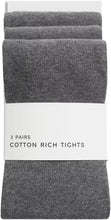 Load image into Gallery viewer, Girls 3 Pairs Grey Knitted Cotton Rich Soft Breathable Warm School Casual Tights