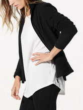 Load image into Gallery viewer, Ladies Black Full Zip Panelled Micro Soft Fleece Jacket Warm Cardigan