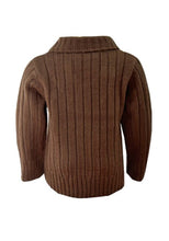 Load image into Gallery viewer, Baby Boys Brown Cable Knit Collared Jumper