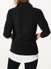 Load image into Gallery viewer, Ladies Black Full Zip Panelled Micro Soft Fleece Jacket Warm Cardigan