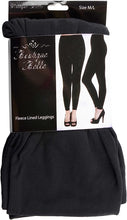 Load image into Gallery viewer, Ladies Black Thick Thermal Fleece Lined Stretchy Full Length Footless Leggings