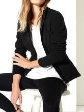 Load image into Gallery viewer, Ladies Black Full Zip Panelled Micro Soft Fleece Jacket Warm Cardigan