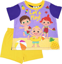 Load image into Gallery viewer, Girls Cocomelon Lets Play Shortie Top & Shorts Pyjamas Set