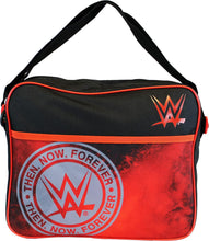 Load image into Gallery viewer, Kids Unisex Black WWE Then Now Forever Wrestling Themed Canvas School Bags
