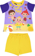 Load image into Gallery viewer, Girls Cocomelon Lets Play Shortie Top & Shorts Pyjamas Set
