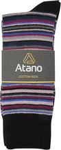 Load image into Gallery viewer, Mens Atano Multi Stripe Designs Cotton Rich 6 Pack Socks
