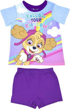 Load image into Gallery viewer, Girls Paw Patrol Follow Your Rainbow Shortie Pjs Summer Nightwear