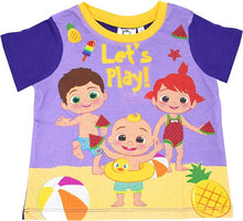 Load image into Gallery viewer, Girls Cocomelon Lets Play Shortie Top & Shorts Pyjamas Set