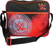 Load image into Gallery viewer, Kids Unisex Black WWE Then Now Forever Wrestling Themed Canvas School Bags