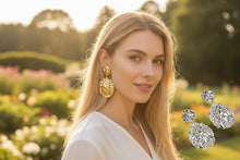 Load image into Gallery viewer, Ladies Gold Plated Silver Geometric Metal Lion Head Dangle Bold Earring