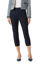 Load image into Gallery viewer, Ladies Black Mia Cropped Discreet Elasticated Waist Cotton Plus Size Trousers