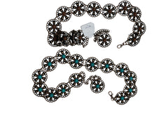 Load image into Gallery viewer, Ladies Vintage Bronze Round Metal Bead Centre Link Adjustable Buckle Waist Belts