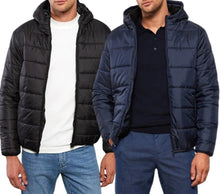 Load image into Gallery viewer, Mens Puffer Hooded Jackets Quilted Lightweight Padded Windproof Coat