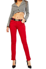 Load image into Gallery viewer, Ladies Brick Zipped Ankle Cuff Cotton Rich Smart Trousers
