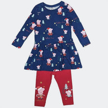 Load image into Gallery viewer, Girls Peppa Pig Christmas Top Dress & Leggings Sets
