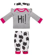 Load image into Gallery viewer, Baby Girls Minoti Top Elasticated Waist Pant & Matching Headband 3-Pce Set
