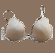 Load image into Gallery viewer, Ladies Beige T-Shirt Plunge Seamless Semi-Sheer Underwired Bra