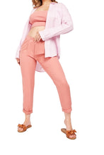 Load image into Gallery viewer, Ladies Dark Salmon Rolled Ankle Cuff Elasticated Waist Trousers