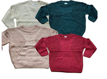 Load image into Gallery viewer, Girls Palamino Cable Knit Crew Ribbed Neck Long Sleeve Jumpers