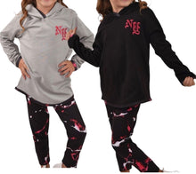 Load image into Gallery viewer, Girls Black Soft Fleece Hooded Top & Tye Dye Elasticated Waist Bottom Tracksuits