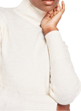 Load image into Gallery viewer, Ladies Cream Ribbed High Neck Soft Knit Plus Size Jumper