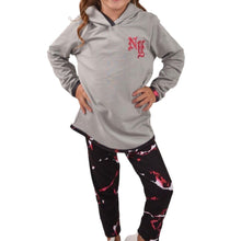 Load image into Gallery viewer, Girls Black Soft Fleece Hooded Top & Tye Dye Elasticated Waist Bottom Tracksuits