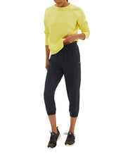 Load image into Gallery viewer, Ladies Navy 3/4 Bottoms Elasticated Waist Tie Joggers