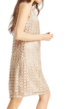 Load image into Gallery viewer, Ladies Gorgeous Black Silver Metallic Textured Sleeveless Mini Dress