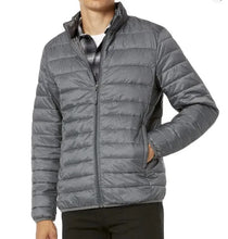 Load image into Gallery viewer, Mens Ash Grey Puffer Hooded Quilted Padded Jackets Windproof Coats