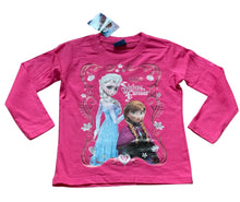 Load image into Gallery viewer, Girls Frozen Cerise Sisters Forever Cotton Long Sleeve Tunic Tops