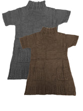 Load image into Gallery viewer, Girls Ribbed High Neck Knitted Cap Sleeve Tunic Jumper Top Dress