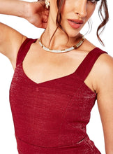 Load image into Gallery viewer, Ladies Lurex Bodycon Flattering Back Zip Stretchy Dress