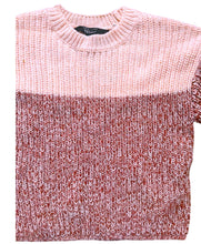 Load image into Gallery viewer, Girls Pink Colourblock Twist Knitted Long sleeve Jumper