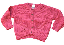 Load image into Gallery viewer, Girls Pink Soft Knitted Button Down Long Sleeve Cardigan