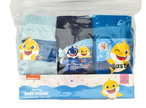 Boys Official Baby Shark Blue Multi Cotton 3 Pk Briefs