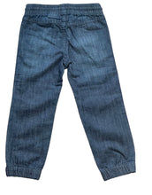 Load image into Gallery viewer, Boys Dark Denim Elasticated Waist Slim Fit Cotton Cuffed Hem Jogger Denim Jeans