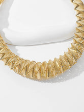 Load image into Gallery viewer, Ladies Gold Plated Wide Twirl Torques Collar Mesh Chain Choker Necklace